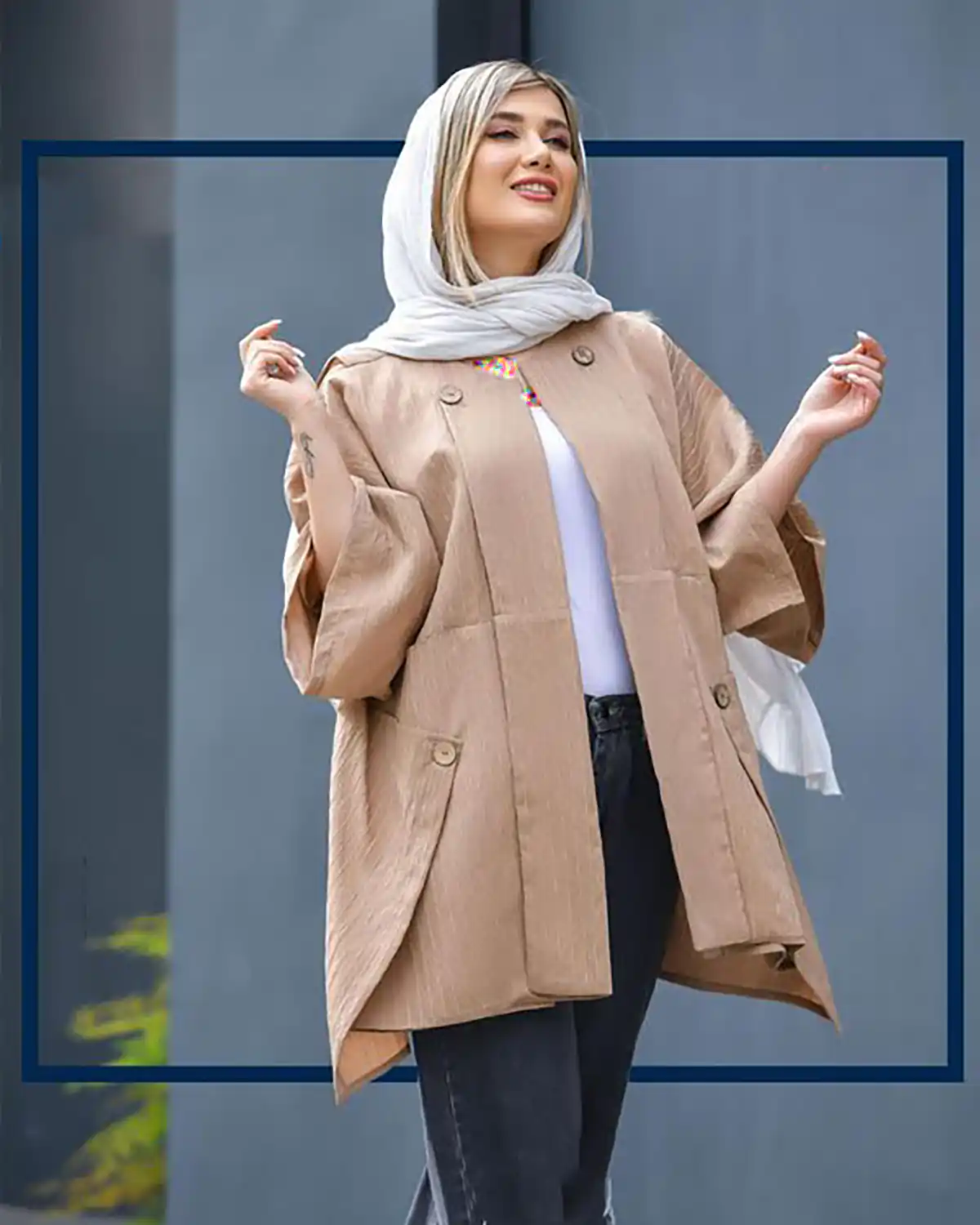  مدل مانتو کرم کوتاه