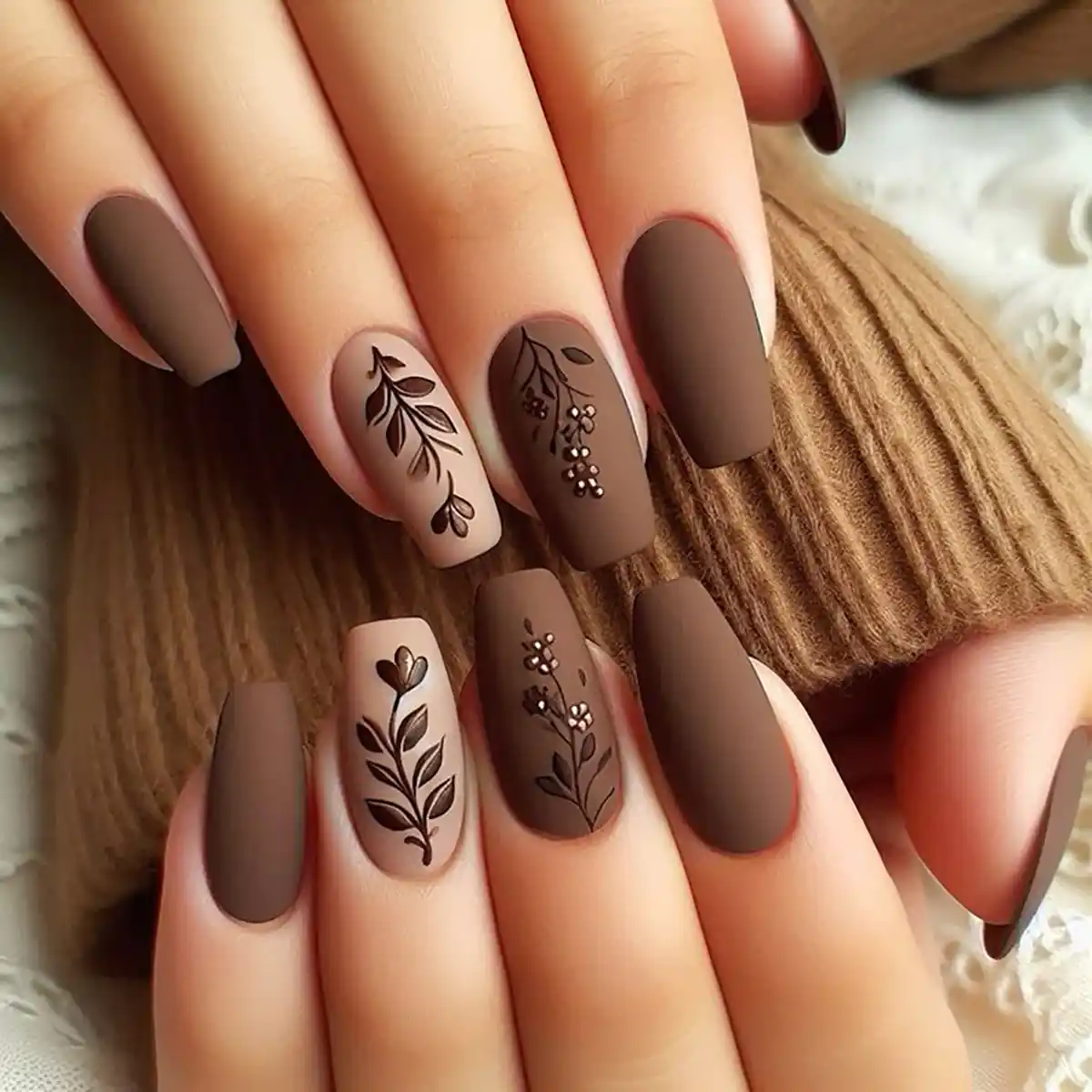 دیزاین شاین نسکافه‌ای با لاک قهوه ‌ای