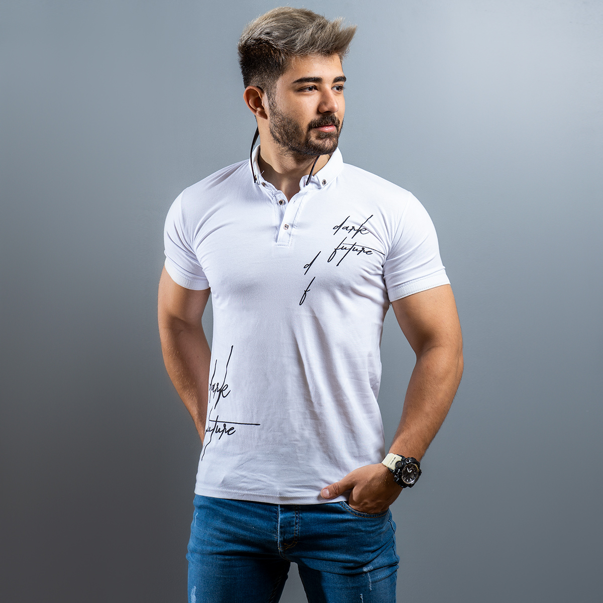 تیشرت مردانه اسپرت سفید
